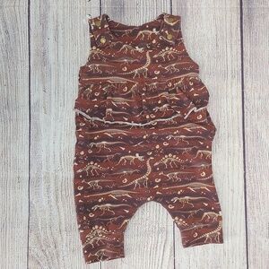 Custom Made ADJUSTABLE Grow-With-Me Infant/Toddler Romper 6m-4+y Fossils